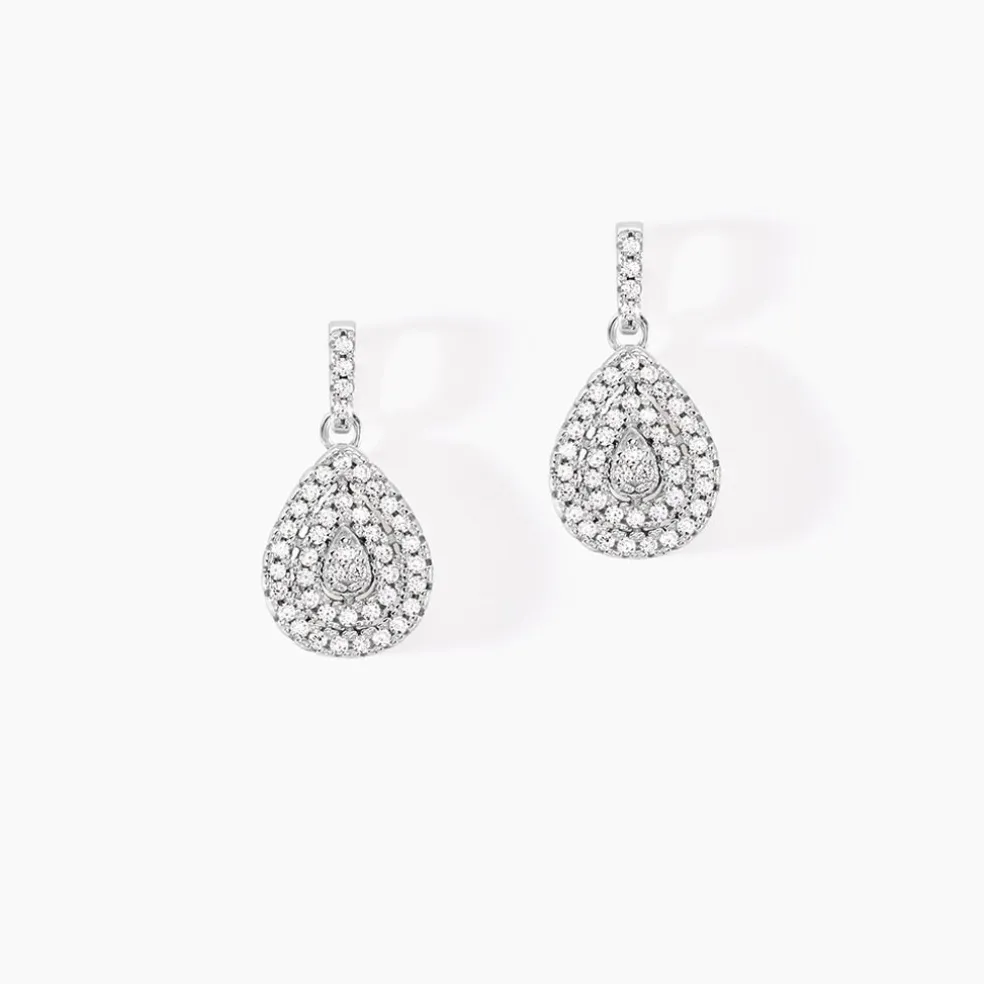 Boucles D'oreilles Pendantes Lysa Argent Blanc Oxyde De Zirconium