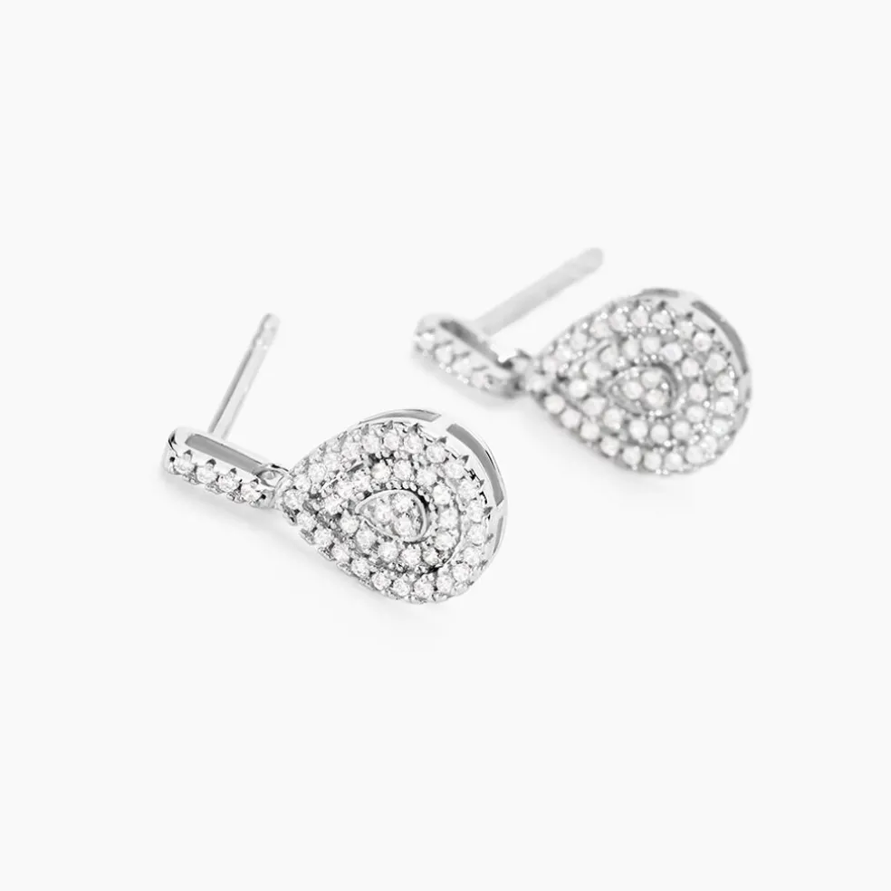Boucles D'oreilles Pendantes Lysa Argent Blanc Oxyde De Zirconium