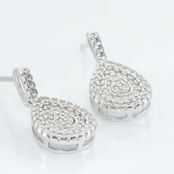 Boucles D'oreilles Pendantes Lysa Argent Blanc Oxyde De Zirconium