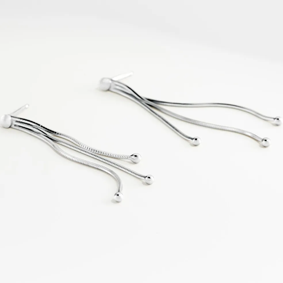 Boucles D'oreilles Pendantes Giorgia Argent Blanc