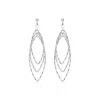 Boucles D'oreilles Pendantes Shiny Argent Blanc