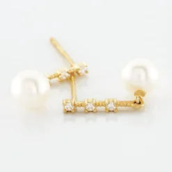 Boucles D'oreilles Pendantes Louise-marie Or Jaune Perle De Culture
