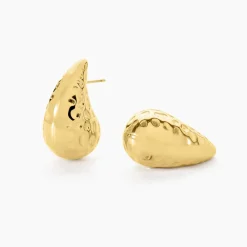 Boucles D'oreilles Pendantes Iliane Acier Doré