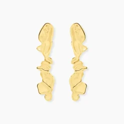Boucles D'Oreilles Pendantes Goldess Acier Jaune