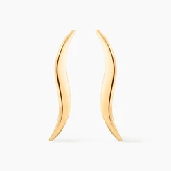 Boucles D'oreilles Pendantes Merone Vagues Or Jaune