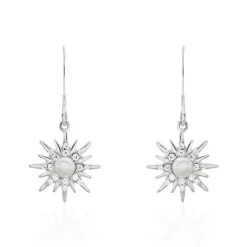 Boucles D'oreilles Pendantes Blanca Argent Blanc Perle De Culture