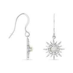 Boucles D'oreilles Pendantes Blanca Argent Blanc Perle De Culture