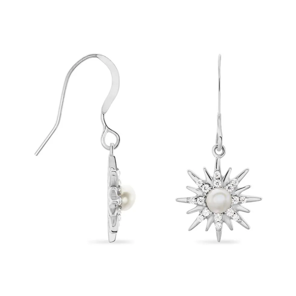 Boucles D'oreilles Pendantes Blanca Argent Blanc Perle De Culture