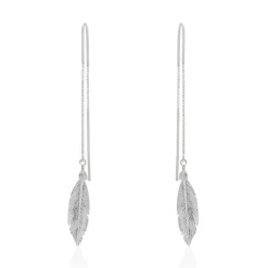 Boucles D'oreilles Pendantes Euriell Argent Blanc