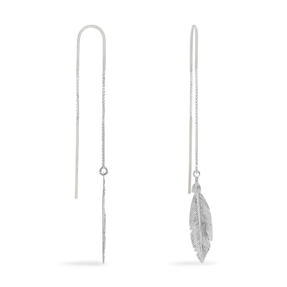 Boucles D'oreilles Pendantes Euriell Argent Blanc