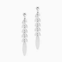 Boucles D'oreilles Pendantes Auxanne Argent Blanc
