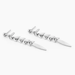 Boucles D'oreilles Pendantes Auxanne Argent Blanc