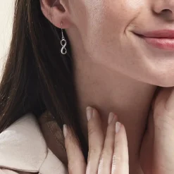 Boucles D'oreilles Pendantes Argent Blanc Teoxane