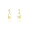 Boucles D'oreilles Pendantes Phaenna Or Jaune Oxyde De Zirconium