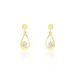 Boucles D'oreilles Pendantes Phaenna Or Jaune Oxyde De Zirconium