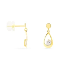 Boucles D'oreilles Pendantes Phaenna Or Jaune Oxyde De Zirconium