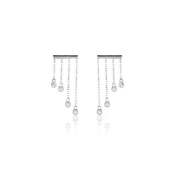 Boucles D'oreilles Pendantes Argent Blanc Edvard Oxydes De Zirconium