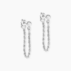 Boucles D'oreilles Pendantes Argent Blanc Renae