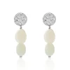 Boucles D'oreilles Pendantes Aroha Argent Blanc Amazonite Perle