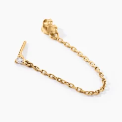 Boucles D'oreilles Pendantes Plaqué Or Lienard Oxydes De Zirconium