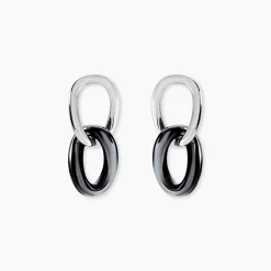 Boucles D'oreilles Pendantes Korey Argent Blanc Céramique