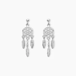 Boucles D'oreilles Pendantes Oniria Argent Blanc