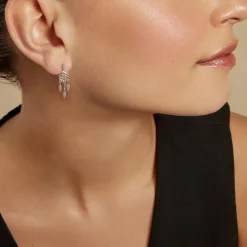 Boucles D'oreilles Pendantes Oniria Argent Blanc