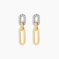 Boucles D'oreilles Pendantes Infinite Love Or Jaune Diamant