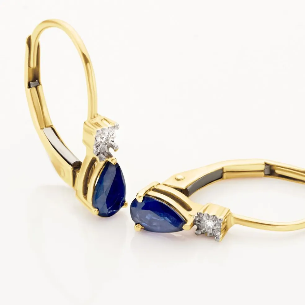 Boucles D'oreilles Pendantes Blossom Saphir