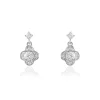 Boucles D'oreilles Pendantes Edyta Argent Blanc Oxyde De Zirconium