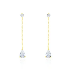 Boucles D'oreilles Pendantes Regane Or Jaune Oxyde De Zirconium