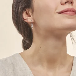 Boucles D'oreilles Pendantes Ainhoa Or Blanc Diamant