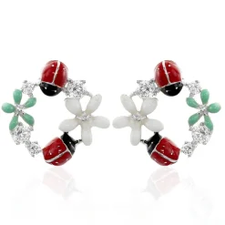 Boucles D'oreilles Pendantes Eliniane Argent Blanc Oxyde De Zirconium