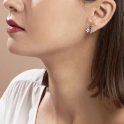 Boucles D'oreilles Pendantes Eliniane Argent Blanc Oxyde De Zirconium