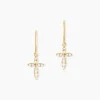Boucles D'oreilles Pendantes Chastity Or Jaune Oxyde De Zirconium
