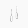 Boucles D'oreilles Pendantes Isabel Argent Blanc Oxyde De Zirconium