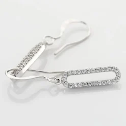 Boucles D'oreilles Pendantes Isabel Argent Blanc Oxyde De Zirconium