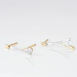 Boucles D'oreilles Pendantes Madli Or Bicolore Topaze