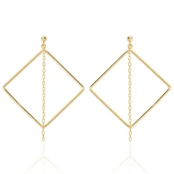 Boucles D'oreilles Pendantes Idoia Plaqué Or Jaune