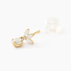 Boucles D'oreilles Pendantes Lavra Or Jaune Oxyde De Zirconium