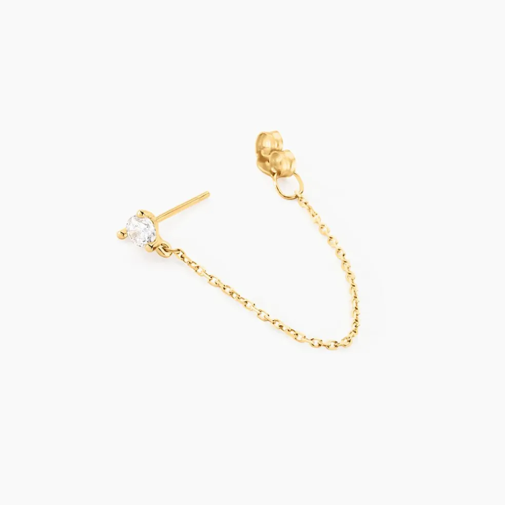 Boucles D'oreilles Pendantes Or Jaune Acierna Oxyde De Zirconium