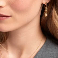 Boucles D'oreilles Pendantes Linkora Or Jaune