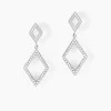 Boucles D'oreilles Pendantes Sounia Argent Blanc Oxyde De Zirconium
