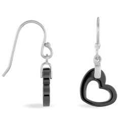 Boucles D'oreilles Pendantes Alena Argent Blanc Céramique Et Oxyde