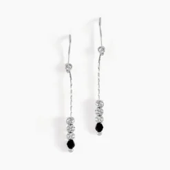 Boucles D'oreilles Pendantes Cyprielle Argent Blanc Pierre De Synthese