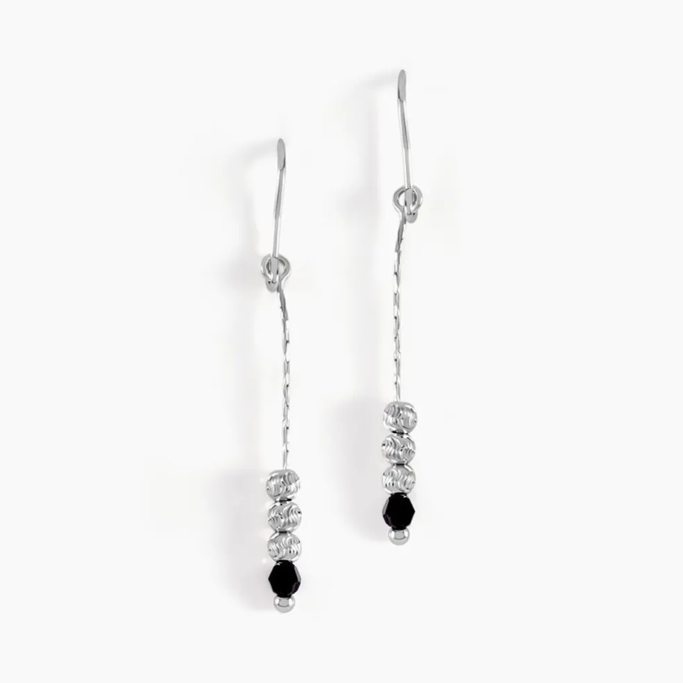 Boucles D'oreilles Pendantes Cyprielle Argent Blanc Pierre De Synthese