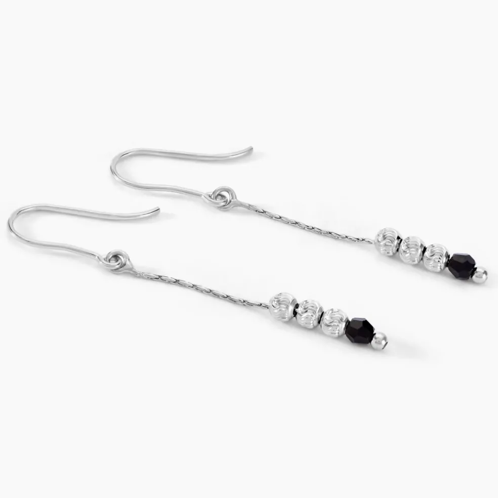 Boucles D'oreilles Pendantes Cyprielle Argent Blanc Pierre De Synthese