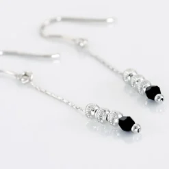 Boucles D'oreilles Pendantes Cyprielle Argent Blanc Pierre De Synthese