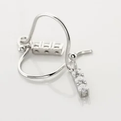 Boucles D'oreilles Pendantes Lauren Argent Blanc Oxyde De Zirconium