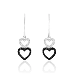 Boucles D'oreilles Pendantes Lio Argent Blanc Oxyde De Zirconium